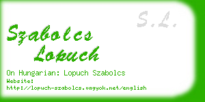 szabolcs lopuch business card